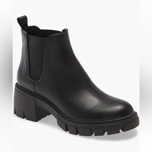 Black Chunky Chelsea Boots